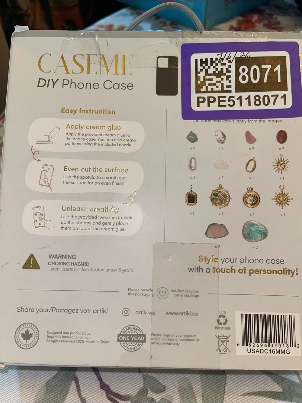 Caseme DIY iPhone 16 Pro Max Case - Black with Turquoise & Gold Accents